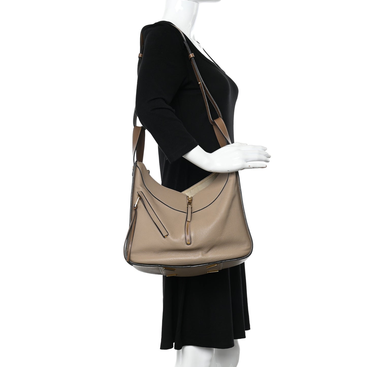 Calfskin Medium Hammock Shoulder Bag Sand Mink