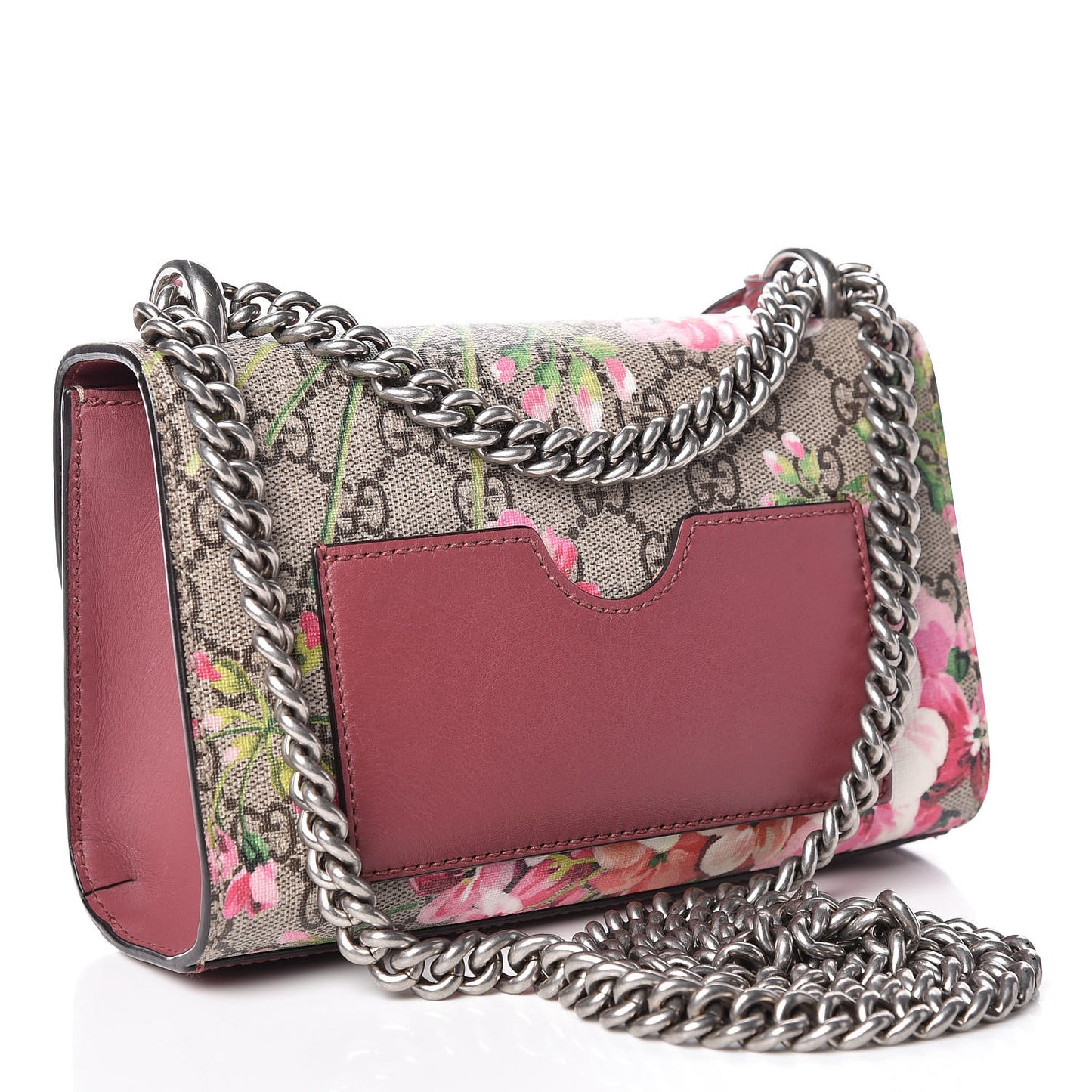 GG Supreme Monogram Blooms Small Padlock Shoulder Bag Beige Multicolor Dry Rose