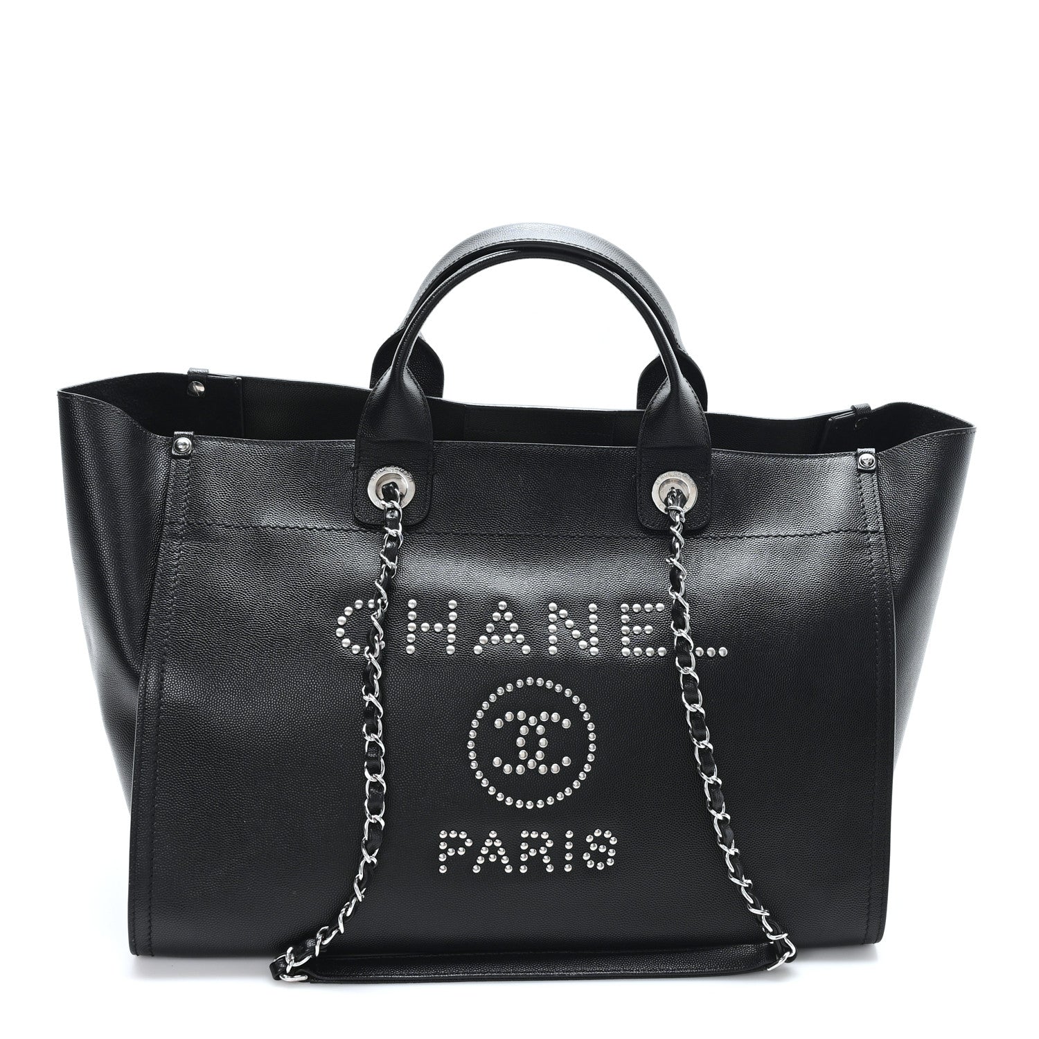 Chanel Caviar Medium Studded Deauville Tote Black 1 of 10