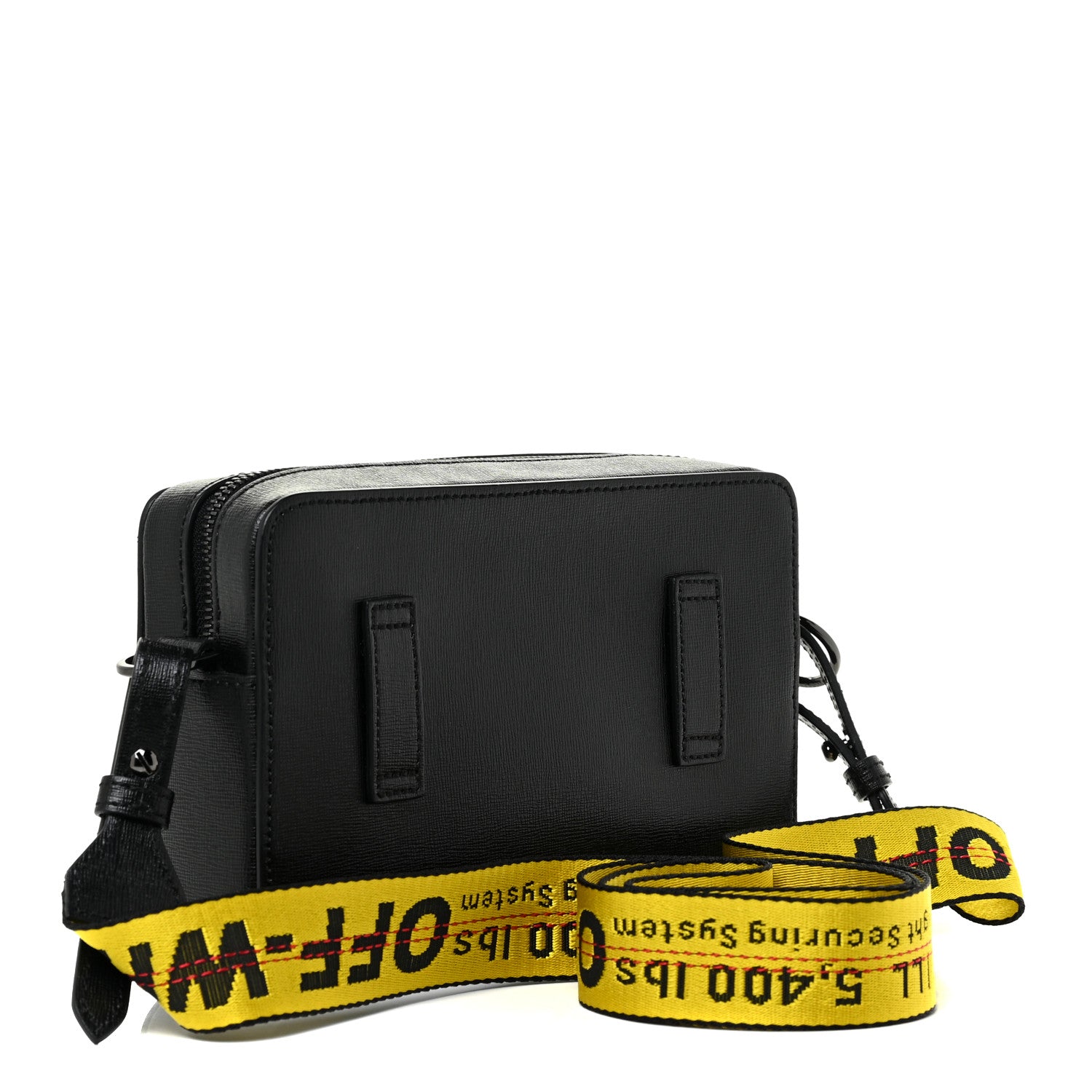 Off-White Saffiano Striped Mini Diag Bag Black White 3 of 11