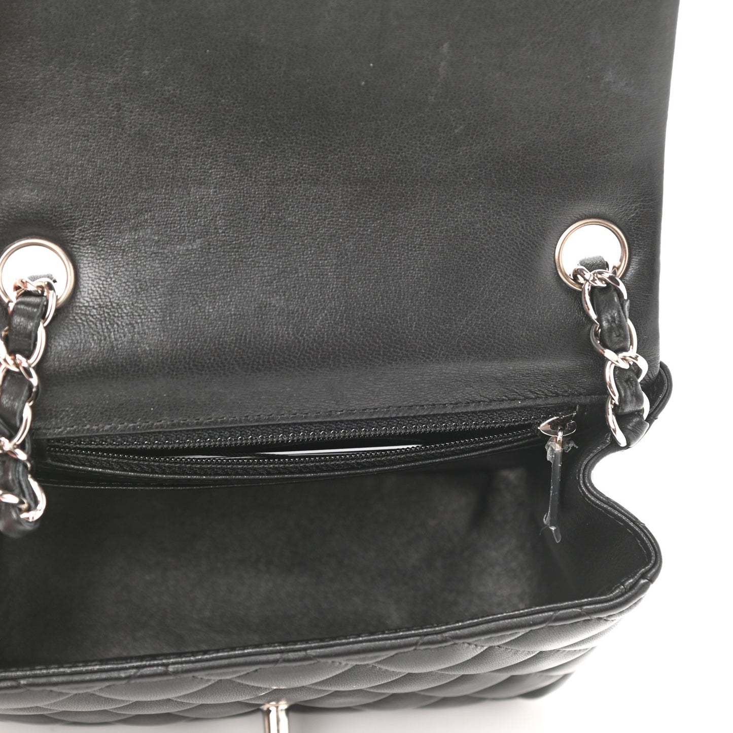 Lambskin Quilted Mini Square Flap Black