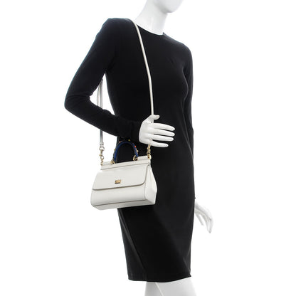 Dolce & Gabbana Dauphine Small Miss Sicily Embellished Handle Satchel White 2 of 7