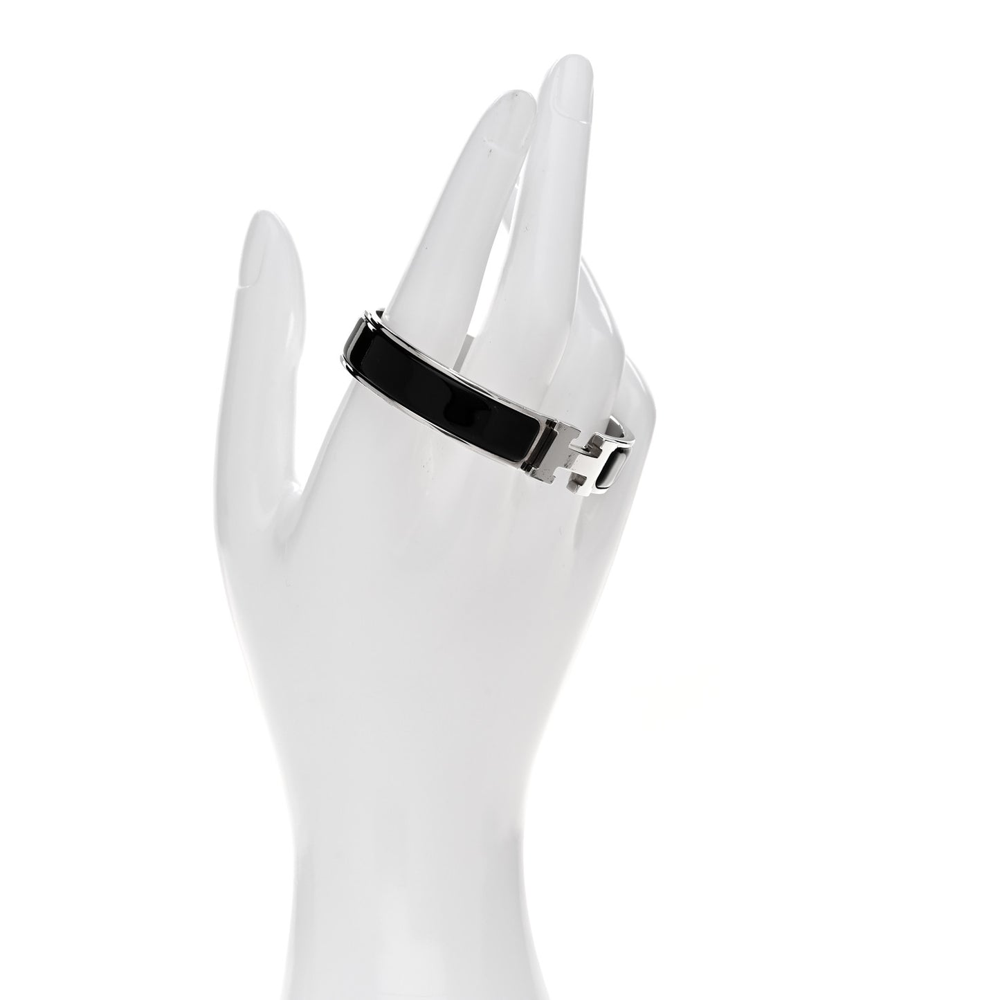 Enamel Narrow Clic Clac H Bracelet GM Black