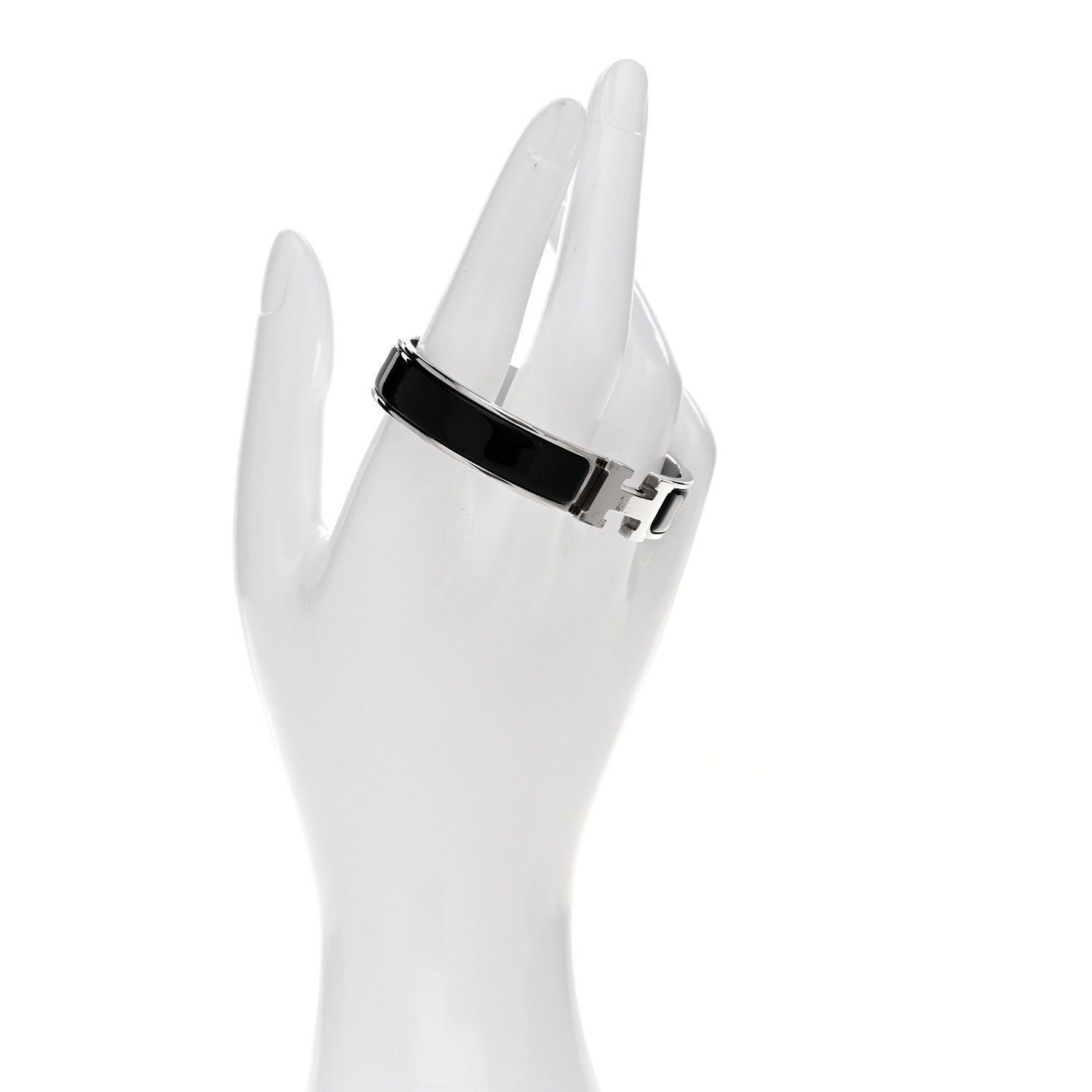 Hermes Enamel Narrow Clic Clac H Bracelet GM Black 2 of 4