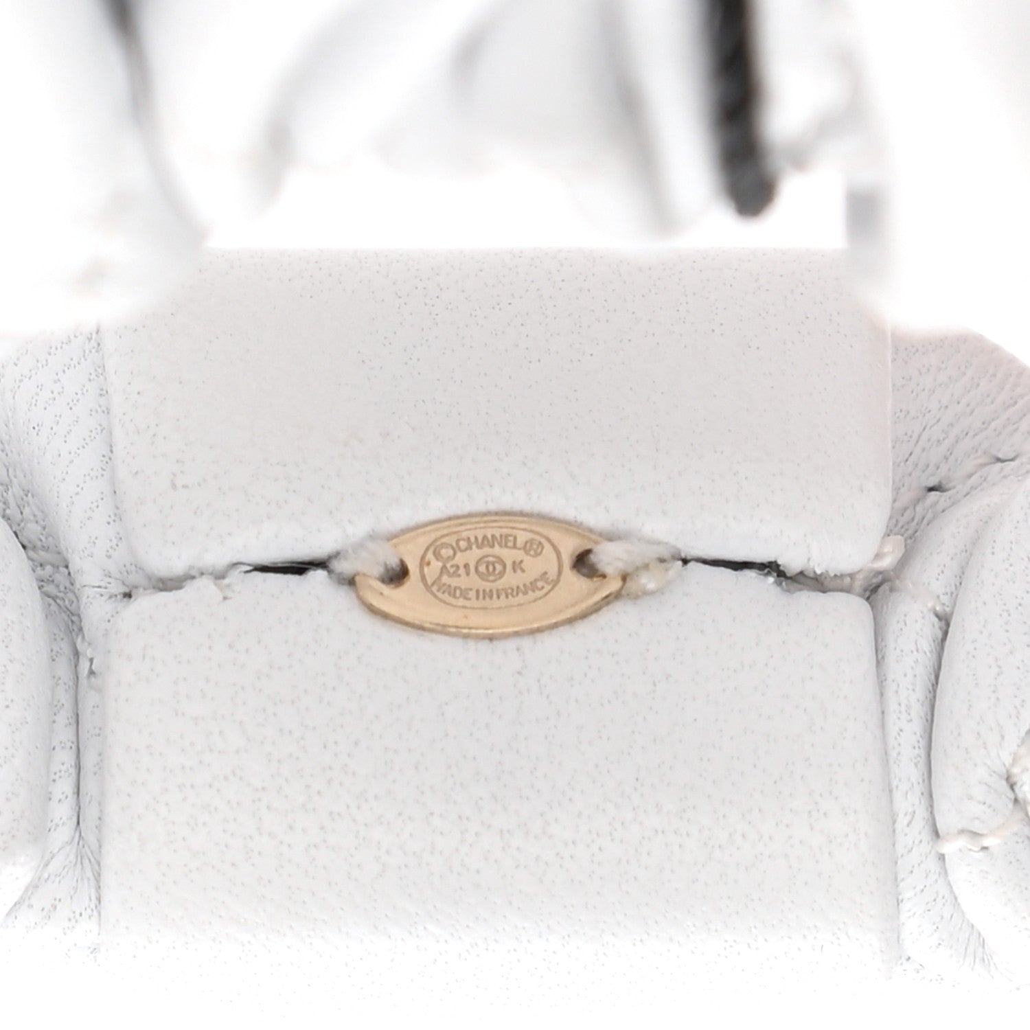 Chanel Lambskin Quilted CC Hair Scrunchie White 4 of 5