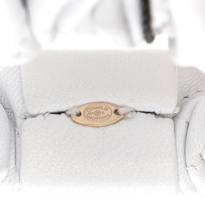 Chanel Lambskin Quilted CC Hair Scrunchie White 4 of 5