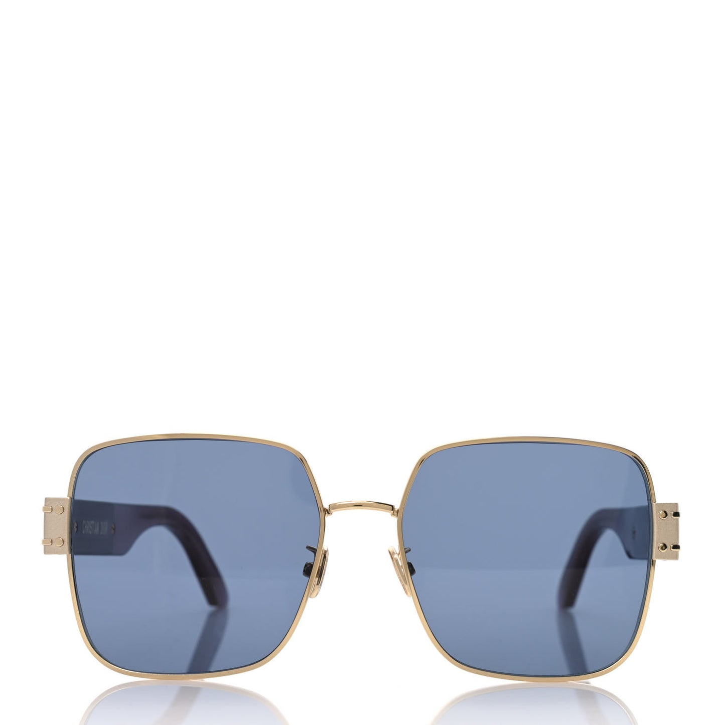 Diorsignature 60mm Square Sunglasses Shiny Gold Gradient Smoke