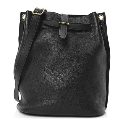Saint Laurent Grained Calfskin Boucle Bucket Bag Black 1 of 9