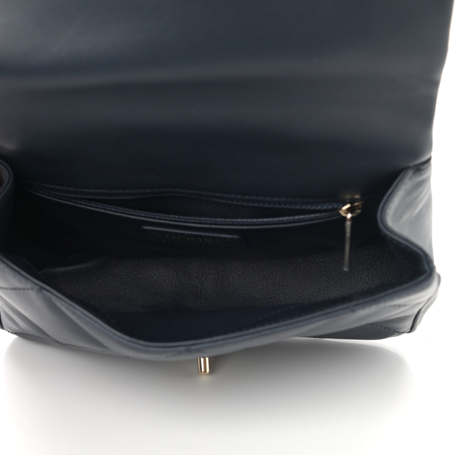 Chanel Lambskin Quilted Small Easy Carry Flap Navy 5 of 12