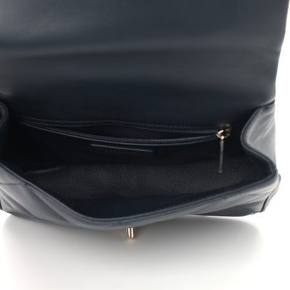 Chanel Lambskin Quilted Small Easy Carry Flap Navy 5 of 12