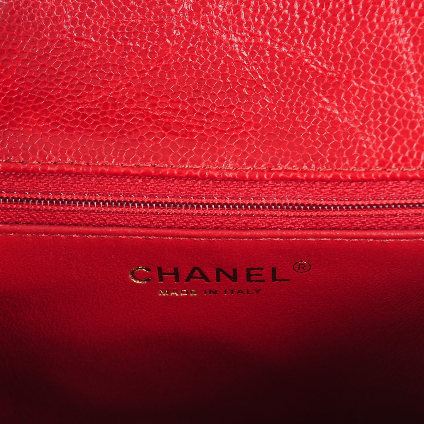 Caviar Quilted Mini Square Flap Red