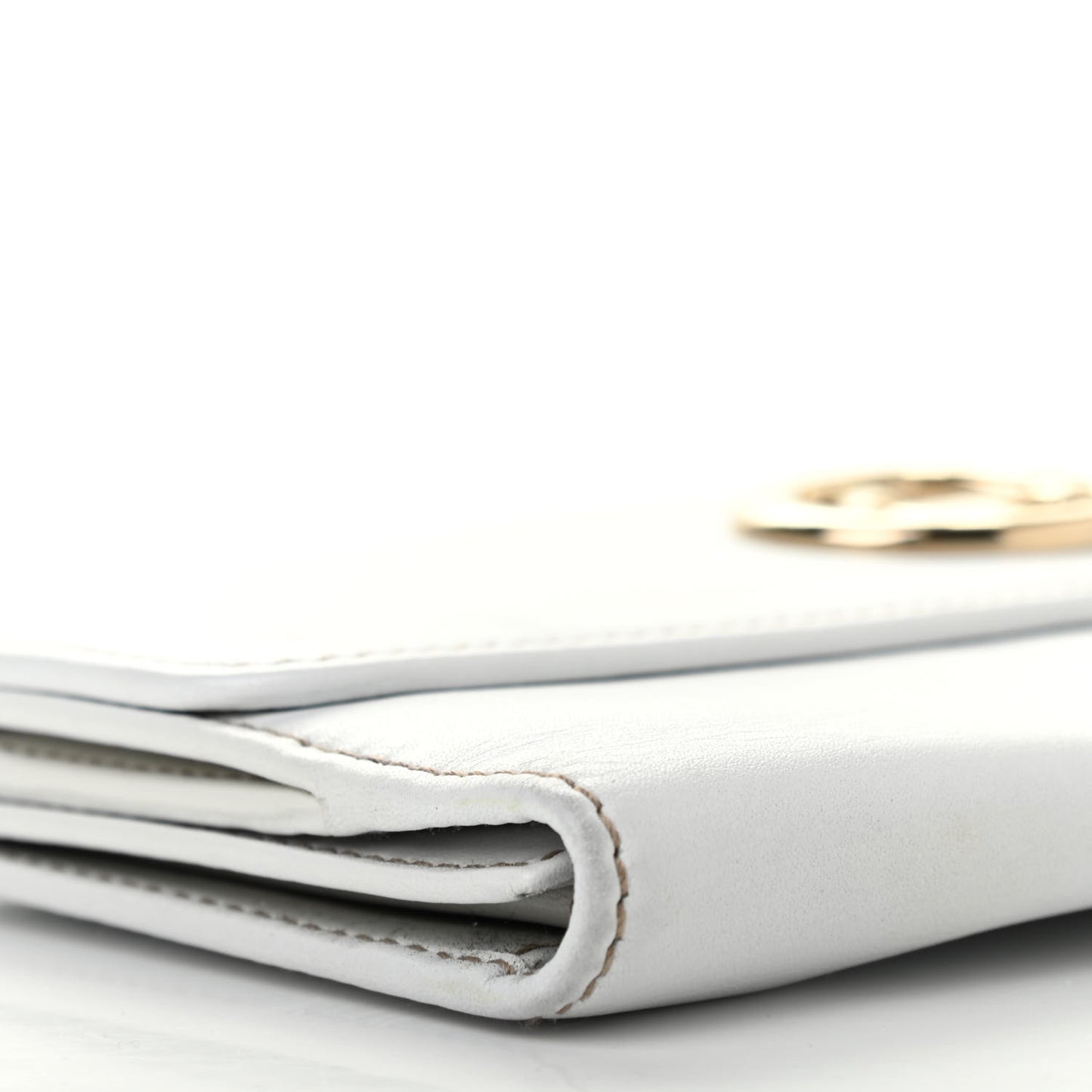 Calfskin Britt Continental Wallet White