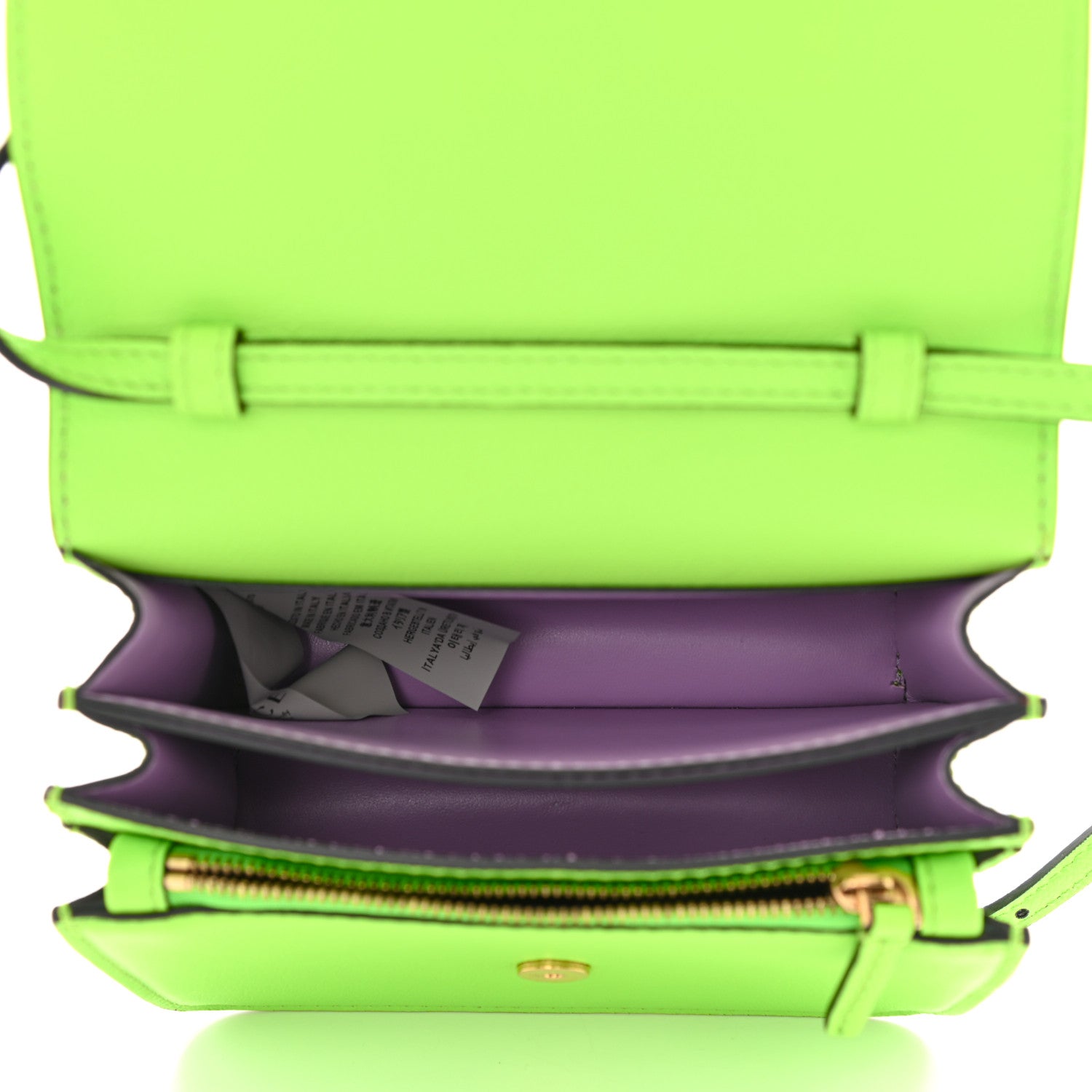 Versace Grained Calfskin La Medusa Shoulder Bag Lime 4 of 7