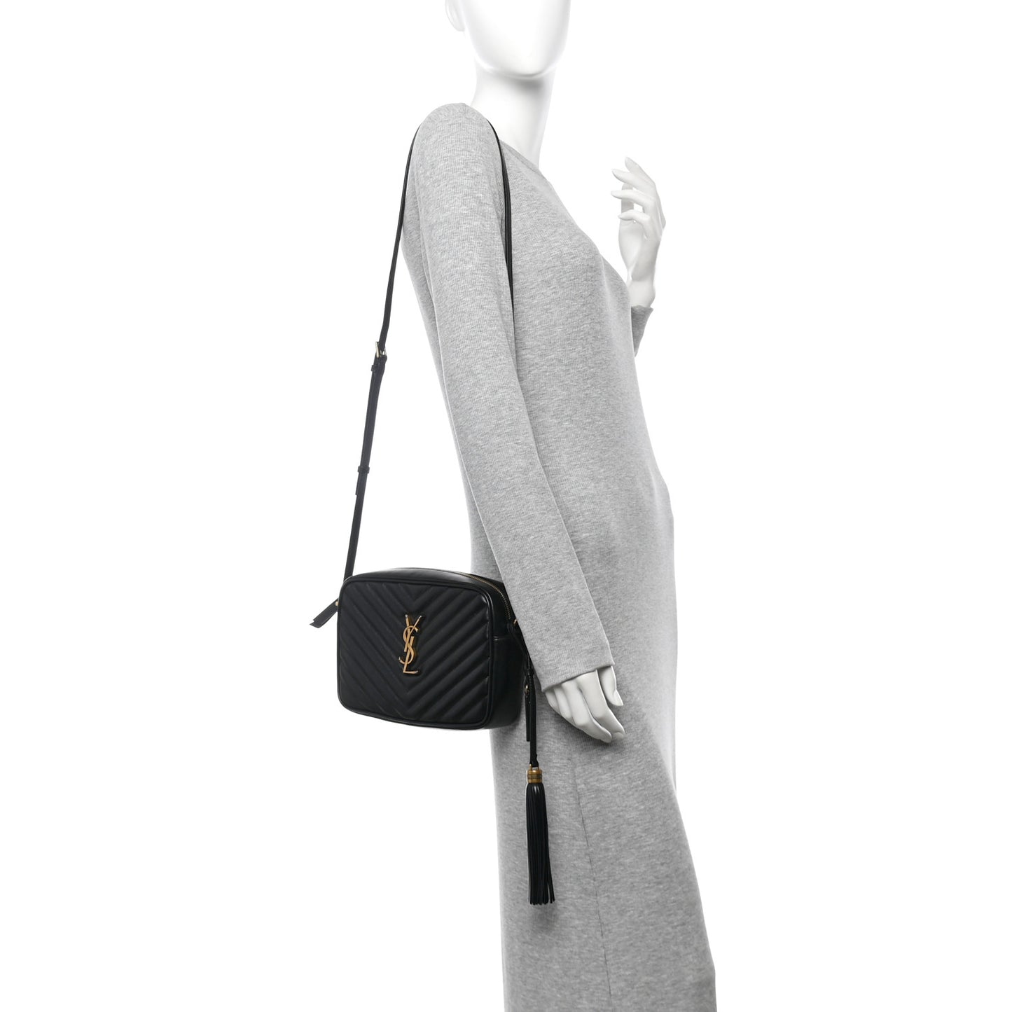 Calfskin Matelasse Monogram Lou Camera Bag Black