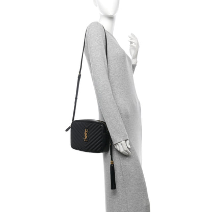 Saint Laurent Calfskin Matelasse Monogram Lou Camera Bag Black 2 of 12