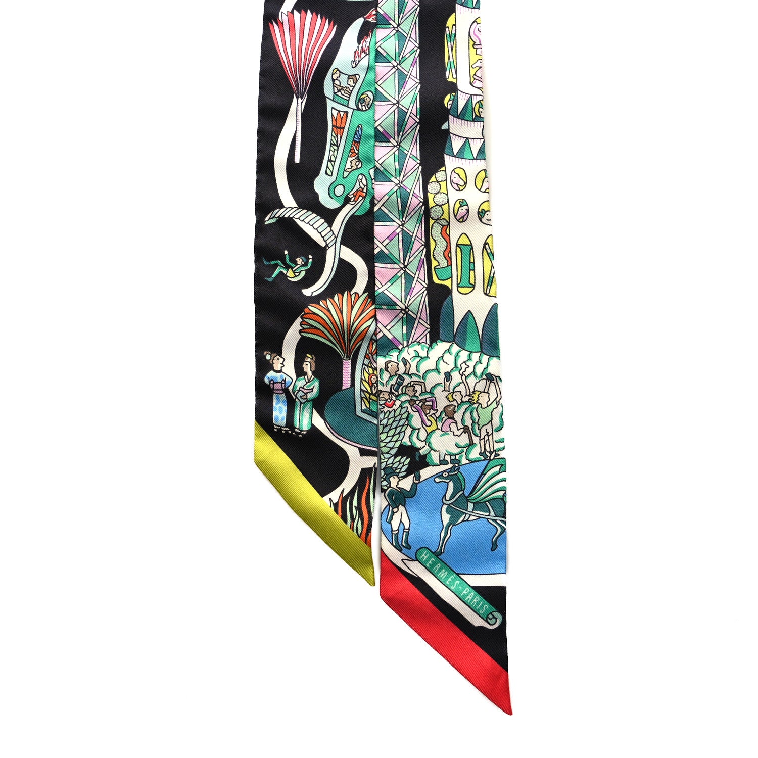 Hermes Silk Exposition Universelle Twilly Black Vert Rose 2 of 5