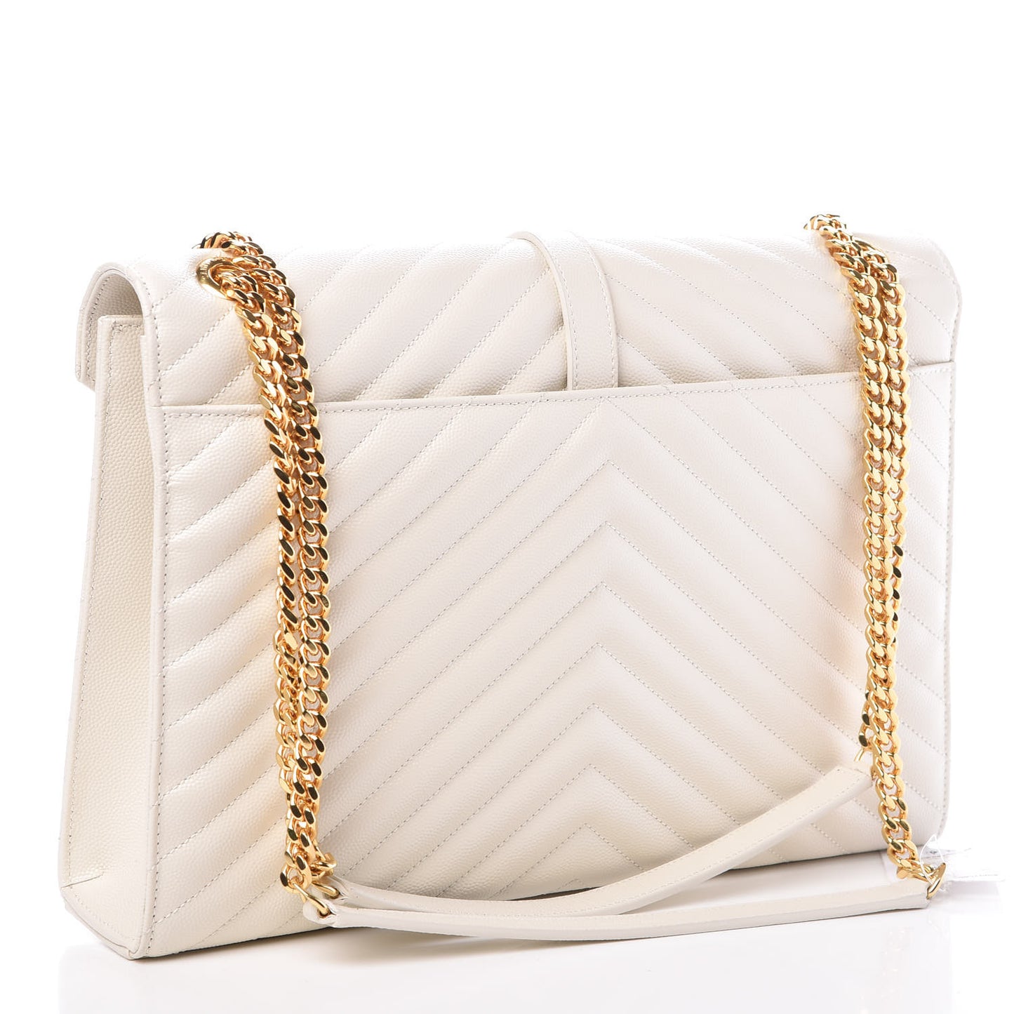 Grain De Poudre Matelasse Chevron Large Monogram Satchel Porcellana