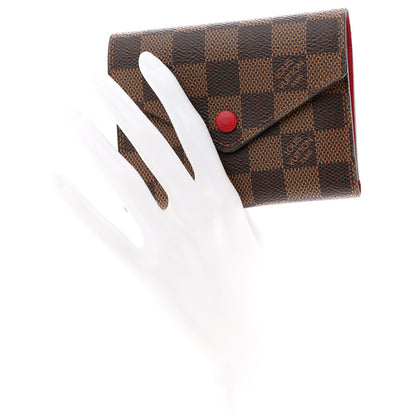 Louis Vuitton Damier Ebene Victorine Wallet Red 2 of 7