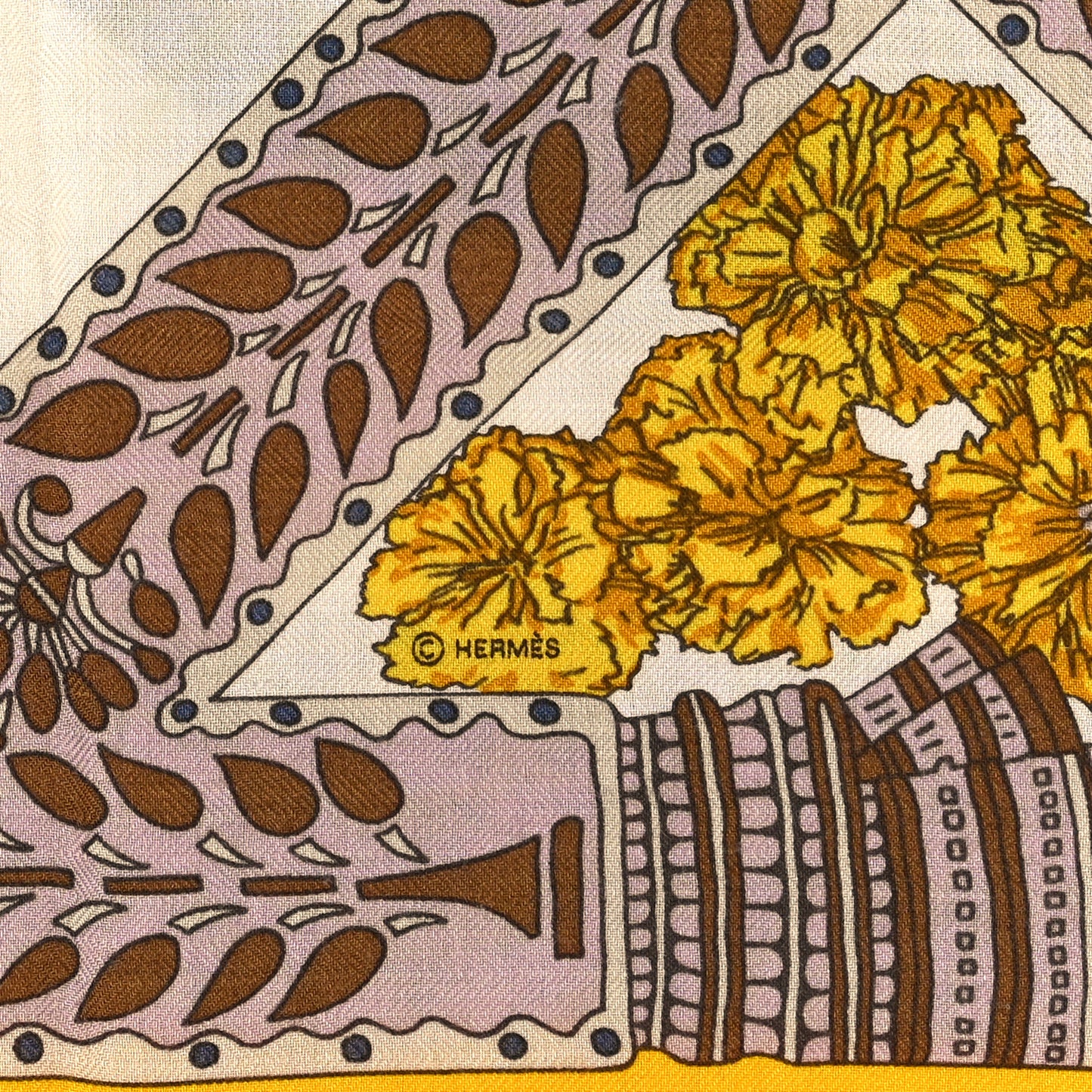 Cashmere Silk La Danse Du Cheval Marwari Shawl 140 Jaune Vif