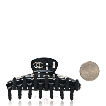 Chanel Resin Crystal CC Hair Clip Black 2 of 4