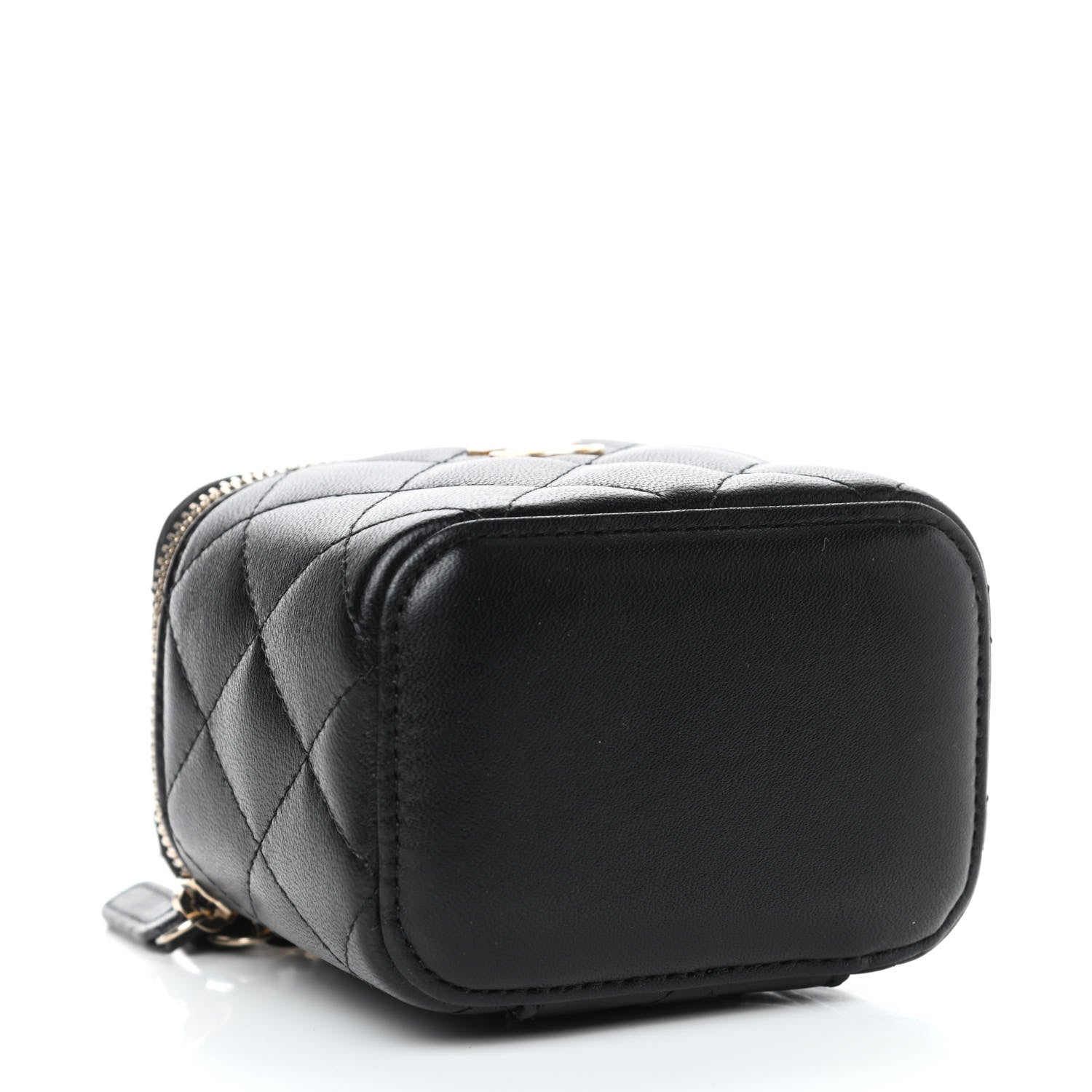 Chanel Lambskin Quilted Top Handle Mini Vanity Case With Chain Black 3 of 4