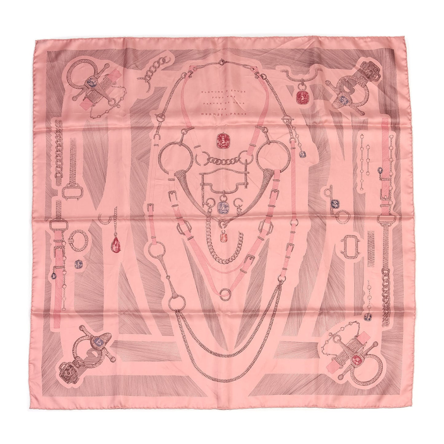 Silk Our Line Etude Pour Une Parure De Gala Scarf 90 Rose Ballerine Taupe Framboise