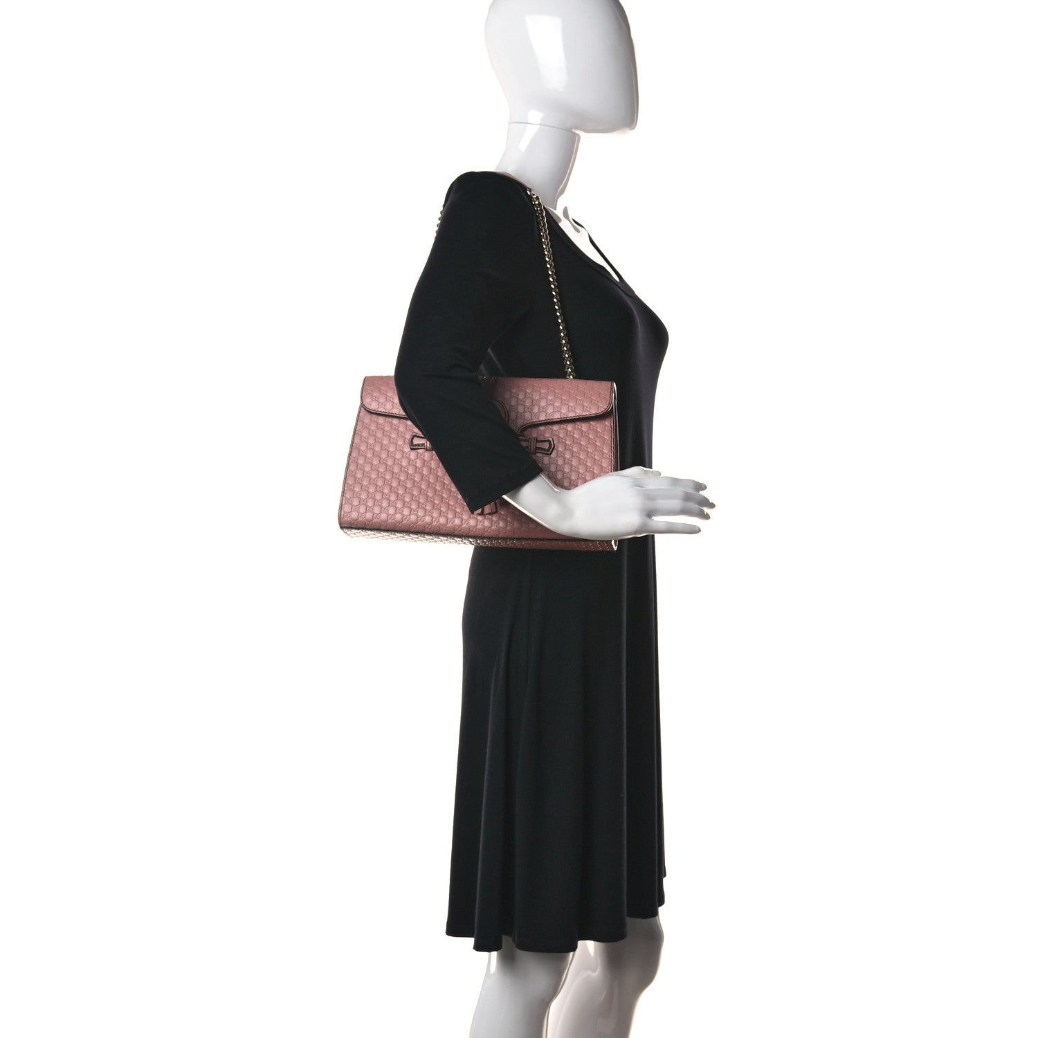 Gucci Microguccissima Medium Emily Chain Shoulder Bag Soft Pink 2 of 12