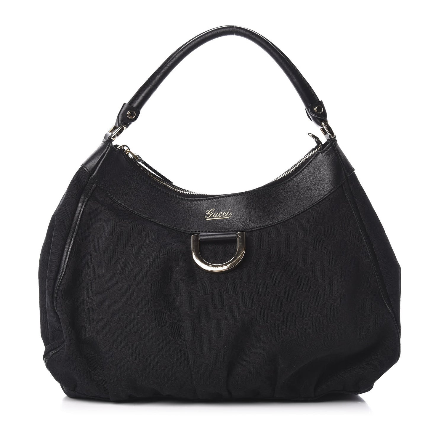 Monogram D Gold Ring Hobo Black