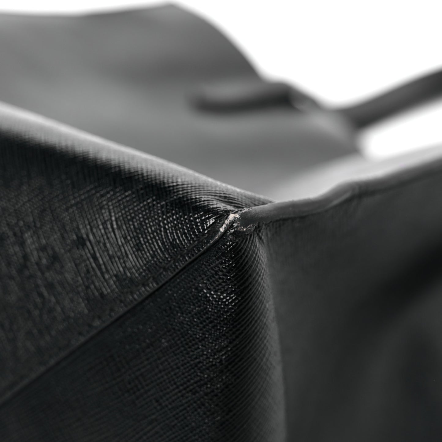 Textured Coated Canvas Medium Stargate Shopper Tote Black