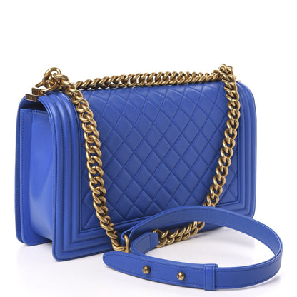 Chanel Lambskin Quilted New Medium Boy Flap Blue 3 of 11