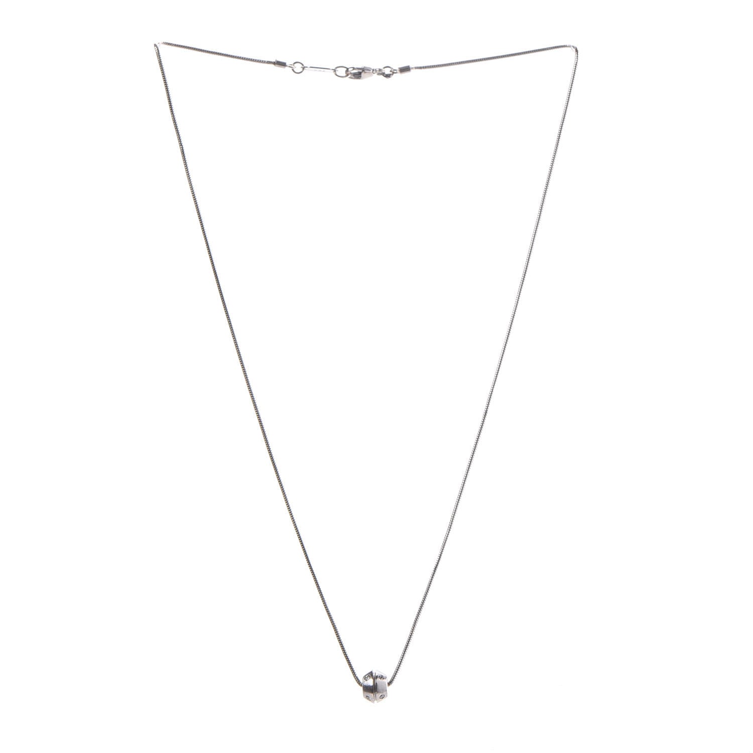 Tiffany 18K White Gold Diamond Streamerica Barrel Necklace 3 of 7