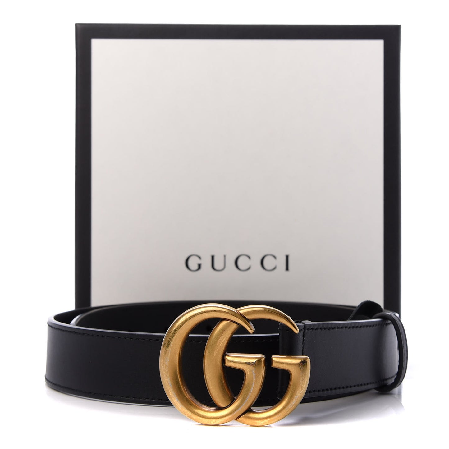 Calfskin Double G 30mm Belt 80 32 Black
