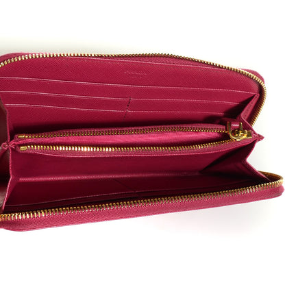 Prada Saffiano Metal Zip Around Wallet Ibisco 12 of 18