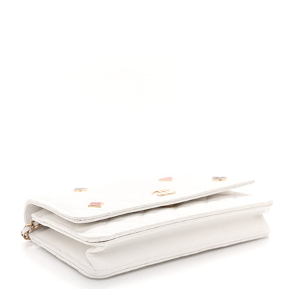 Chanel Caviar Quilted Enamel Coco Casino Wallet On Chain WOC White 4 of 12