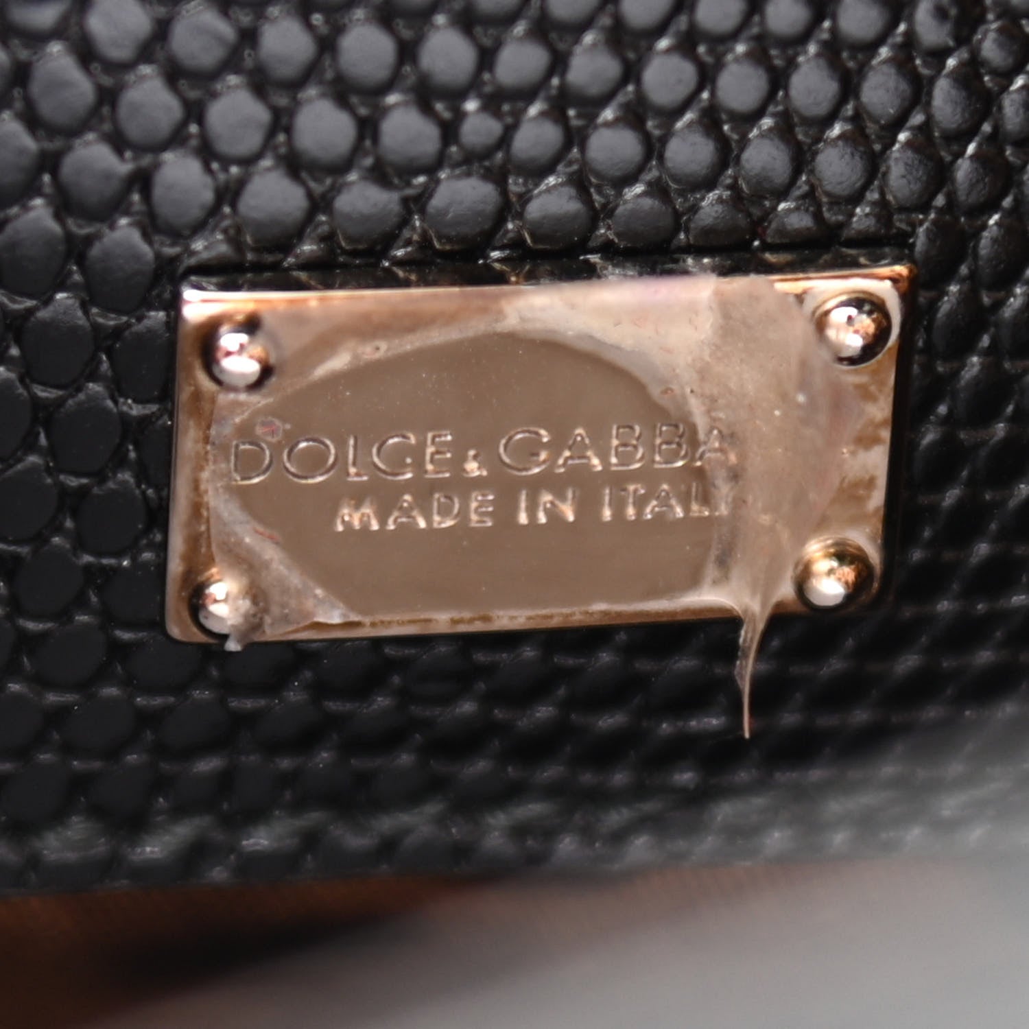 Dolce & Gabbana Lizard Calfskin Embossed Medium Monica Top Handle Bag Black 6 of 13