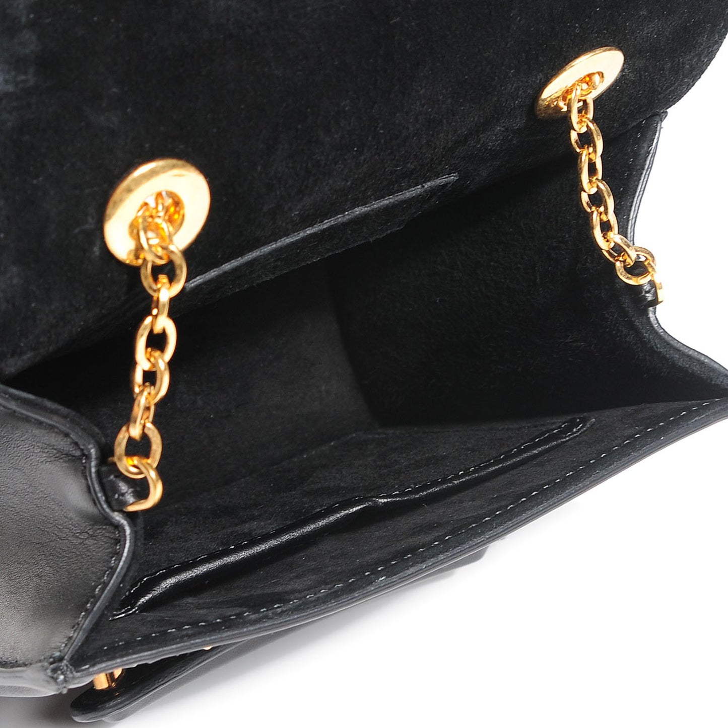 Calfskin Swarovski Crystal Studded Mini Heroine Chain Satchel Black