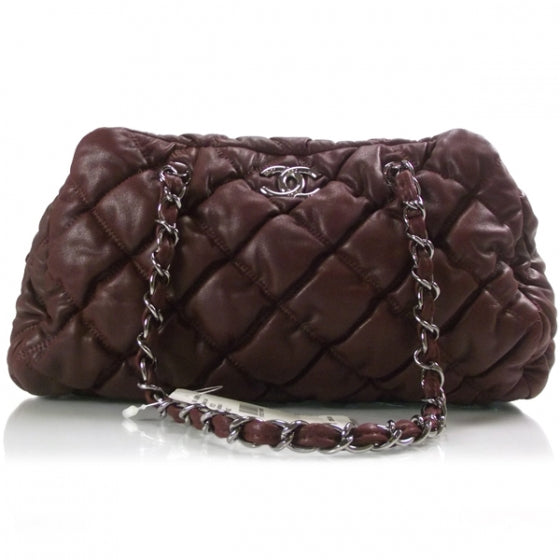 Chanel Leather Bubble Quilt Bowler Bordeaux 1 of 12