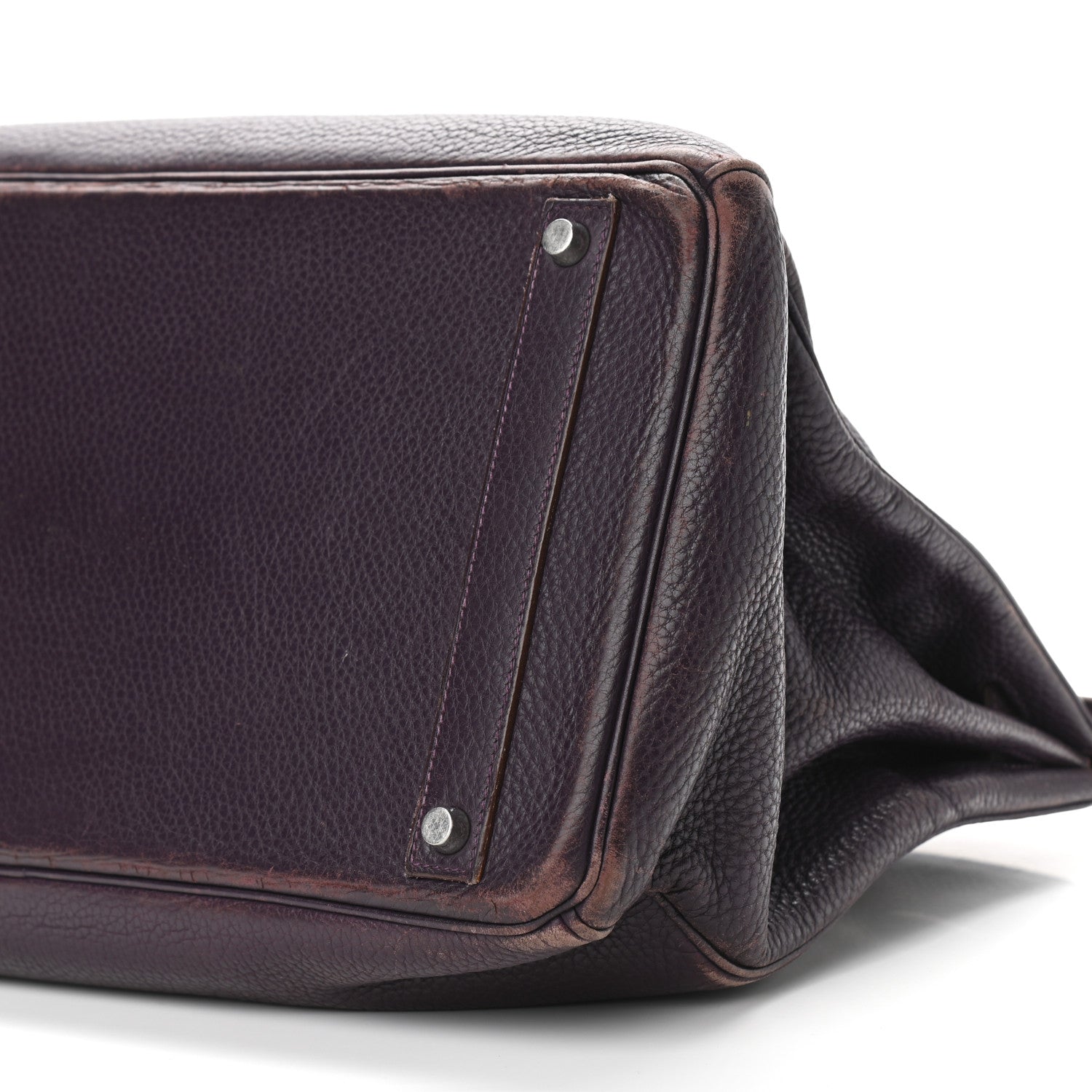 Hermes Taurillon Clemence Birkin 40 Raisin 10 of 17