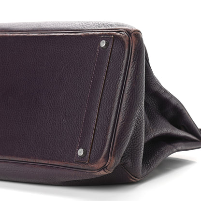 Hermes Taurillon Clemence Birkin 40 Raisin 10 of 17