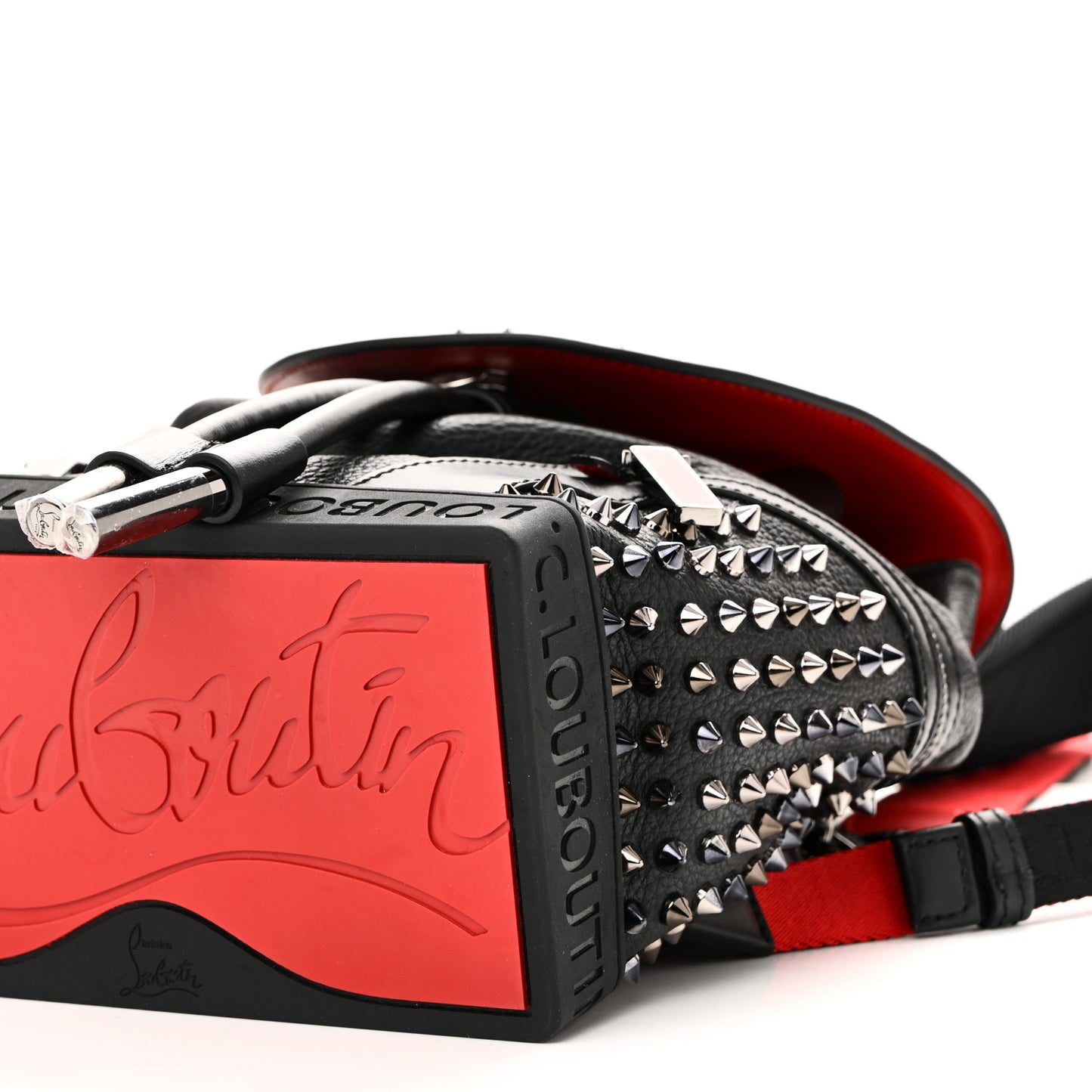 Calfskin Spiked Small Explorafunk Backpack Black