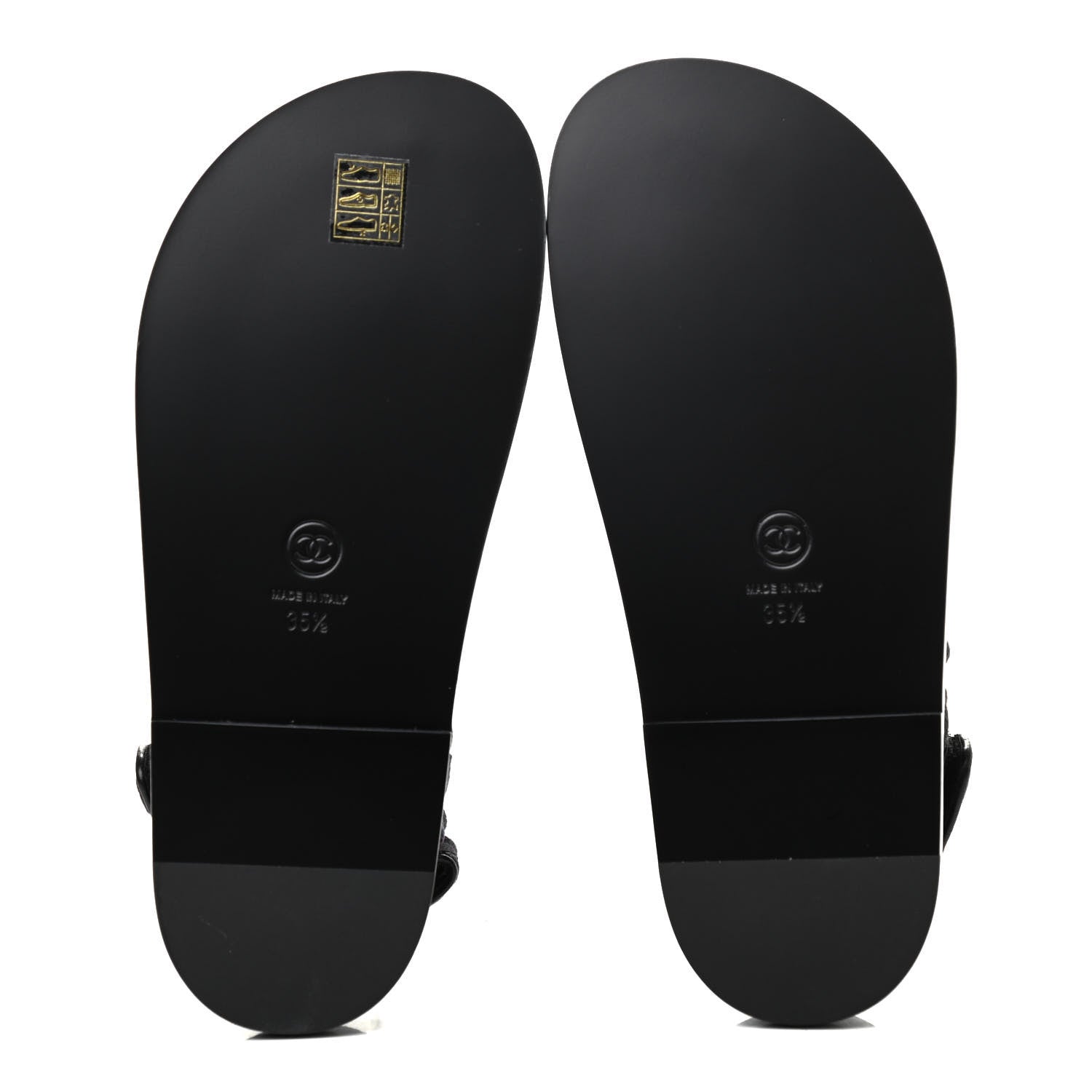 Chanel Denim Quilted Dad Sandals 35.5 Black Multicolor 5 of 8