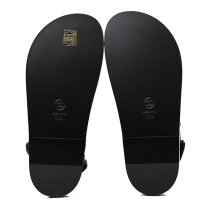 Chanel Denim Quilted Dad Sandals 35.5 Black Multicolor 5 of 8