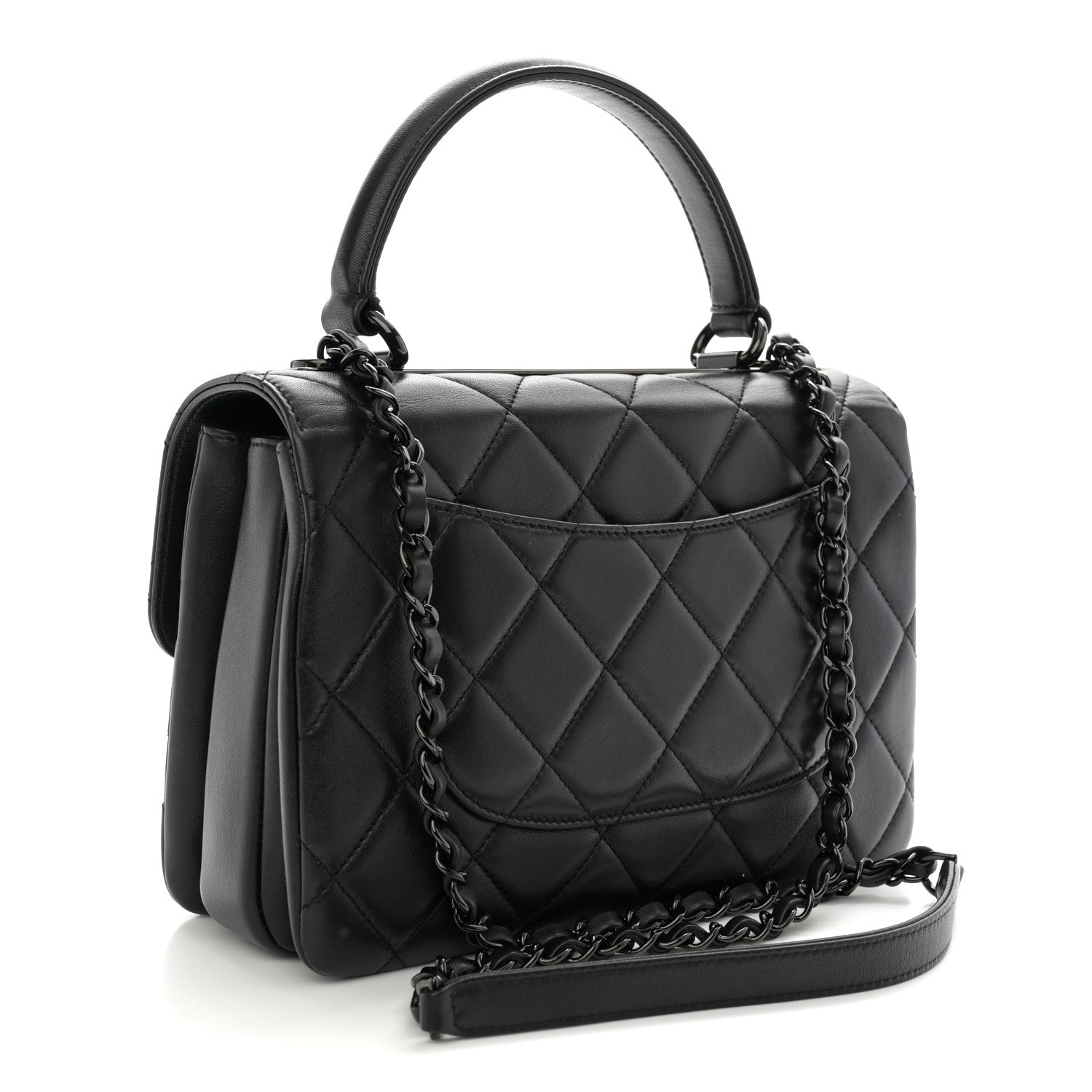 Chanel Lambskin Quilted Small Trendy CC Dual Handle Flap Bag So Black 3 of 11