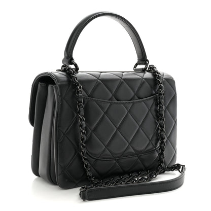 Chanel Lambskin Quilted Small Trendy CC Dual Handle Flap Bag So Black 3 of 11