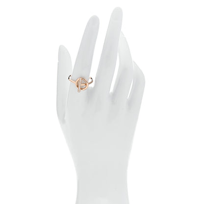 Hermes 18K Rose Gold Diamond PM Echappee Ring 58 8.5 2 of 5