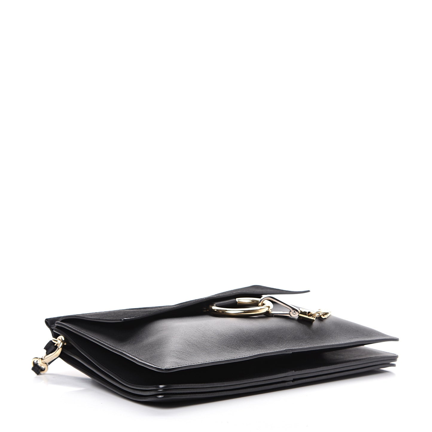 Suede Calfskin Medium Faye Shoulder Bag Black