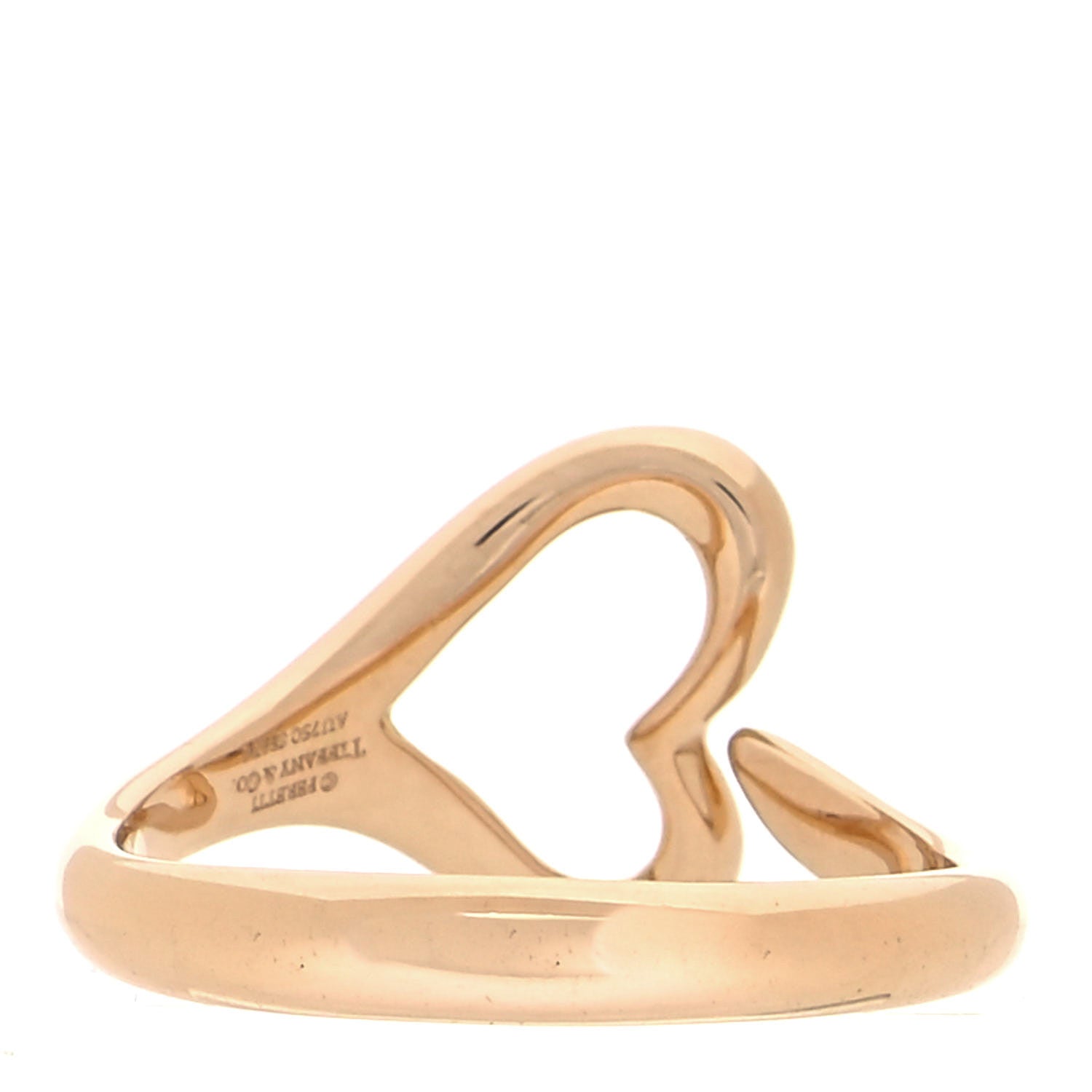 Tiffany 18K Yellow Gold Medium Elsa Peretti Open Heart Ring 52 6 3 of 4