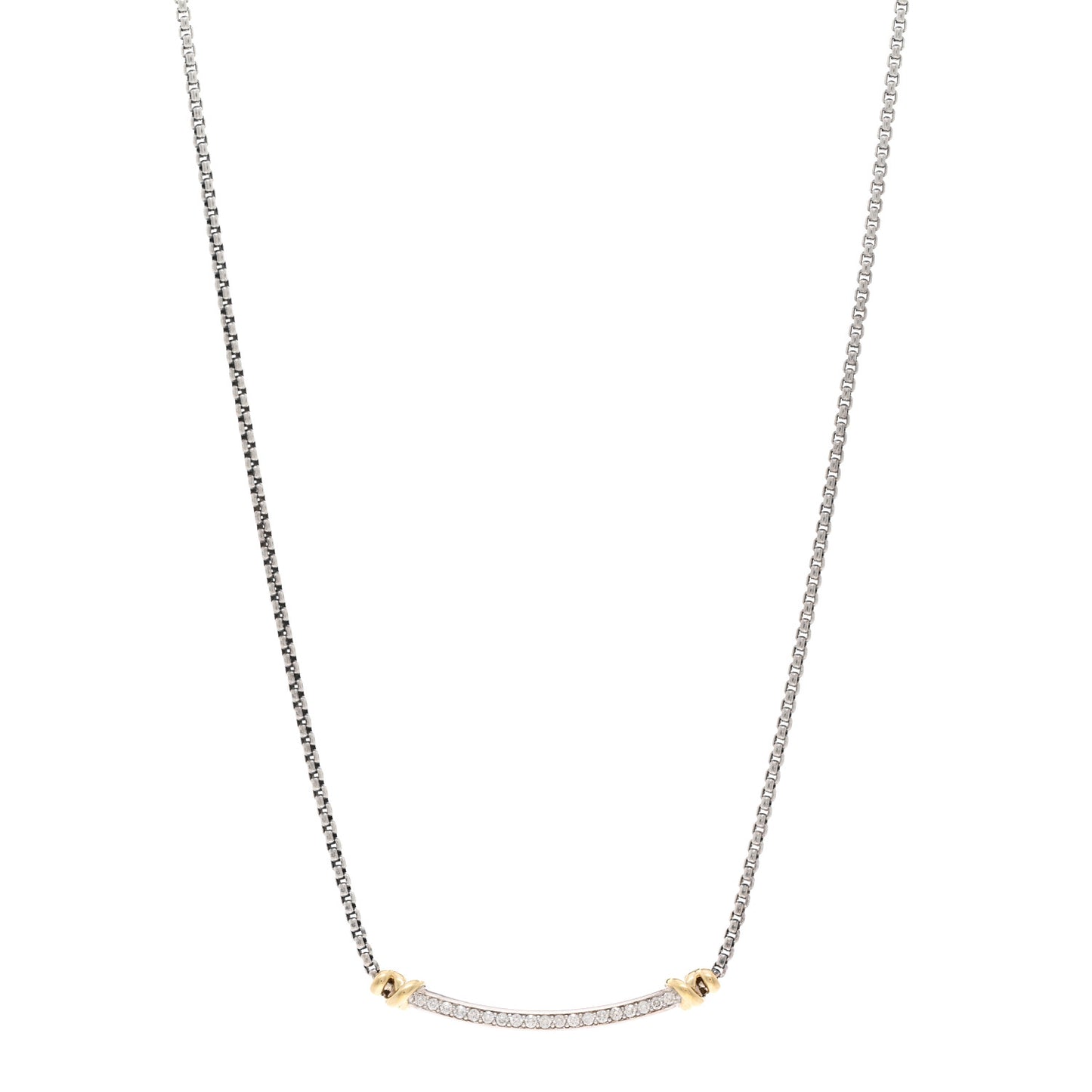 Sterling Silver 18K Yellow Gold Diamond Petite Helena Wrap Station Necklace