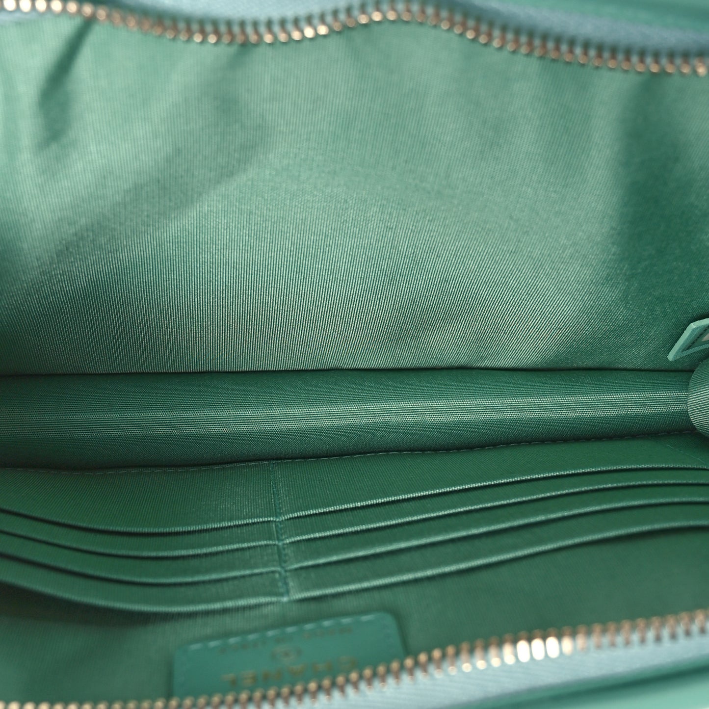 Tweed Lambskin Quilted Wristlet Pouch Green