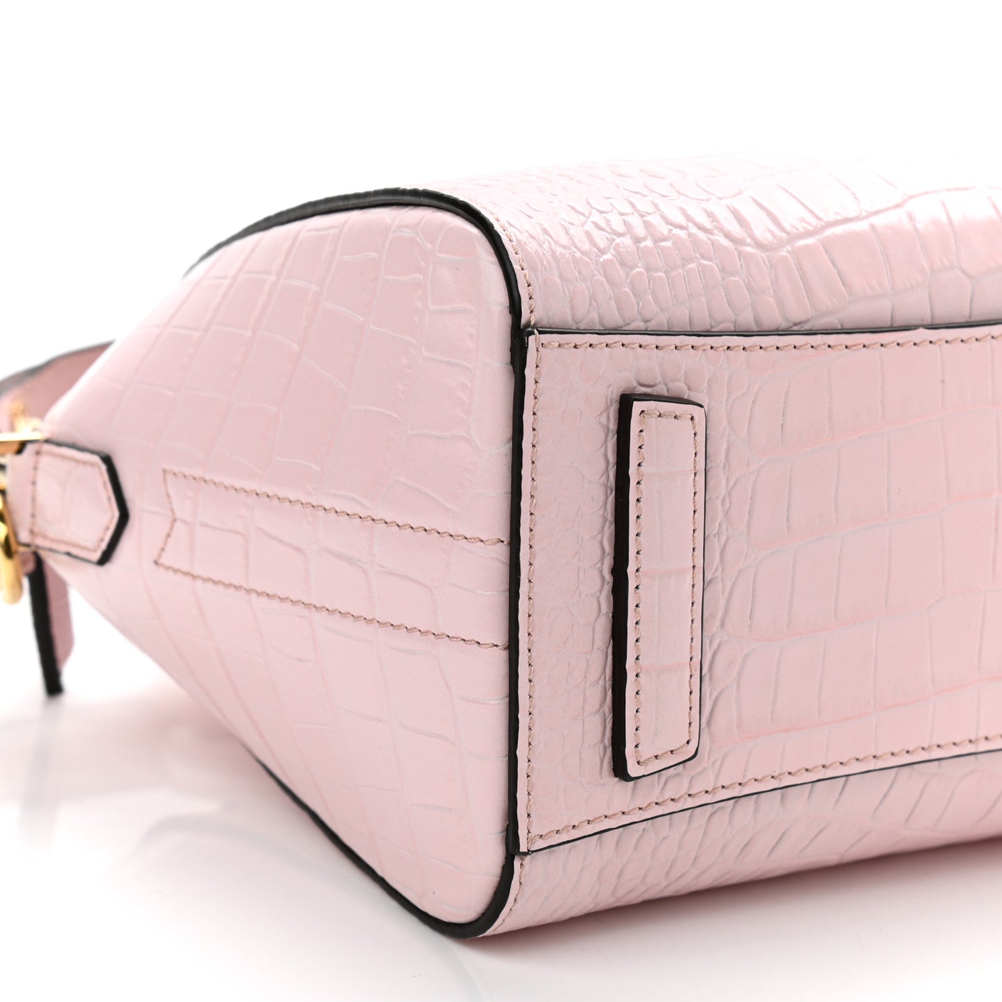 Calfskin Crocodile Embossed Mini Antigona Pink